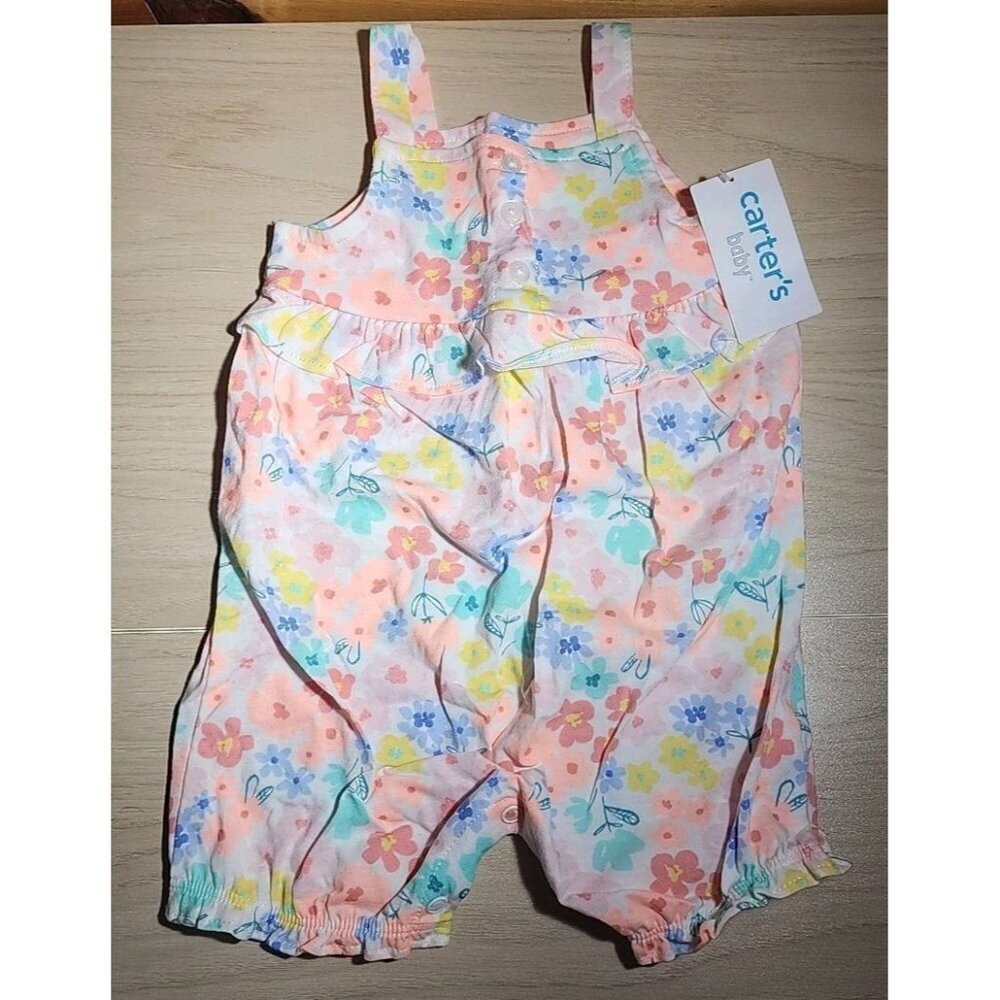CARTER'S Baby Girls 6 Months  Multicolor Ruffle Floral Rompers